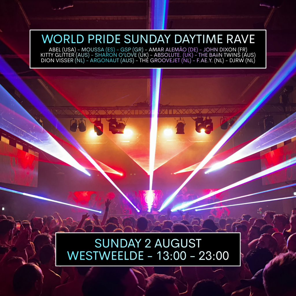 Afbeelding bij World Pride Sunday Daytime Rave